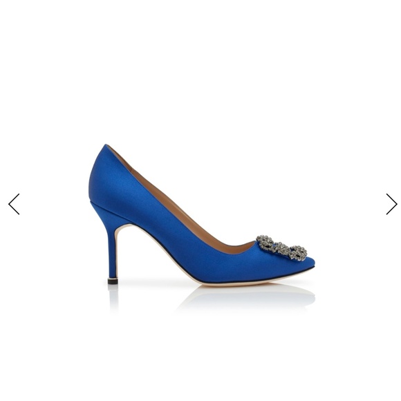 Manolo Blahnik Hangisi Blue 90mm size 38 - Picture 2 of 7